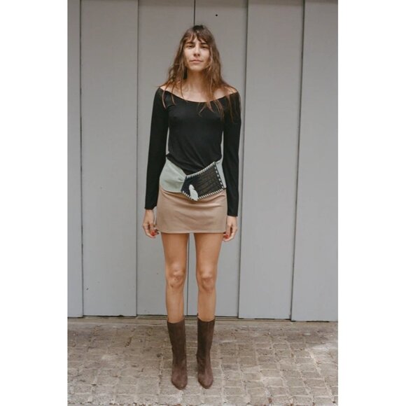 Maryam Nassir Zadeh Tierra Belt Navy/Anise Size Medium/Large NWT - Picture 1 of 7